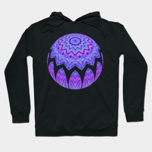 Cool tones mandala in blue and fuchsia Hoodie